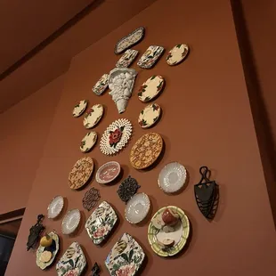 a christmas tree made out of plates