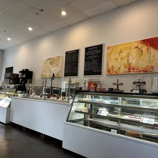 the interior of a bakery