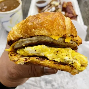 Sausage Egg with Cheese Crot