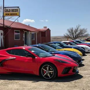 a row of sports cars
