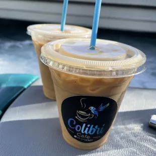 Ice lavender latte by the spa