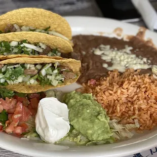 a plate of mexican food
