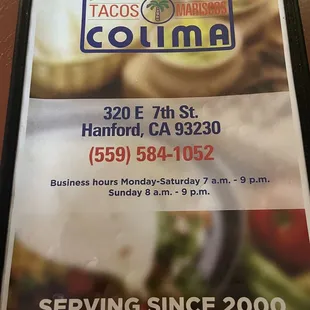 Address and phone number