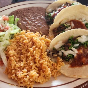 3 Carne asada tacos. Homemade corn tortillas were so good.