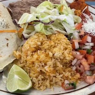 Chicken Enchilada and a Fish Taco