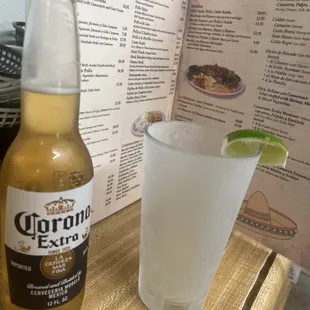 Beer with ice cold glass