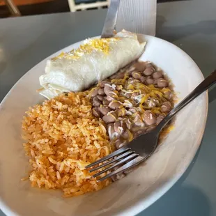 Kids bean and cheese burrito