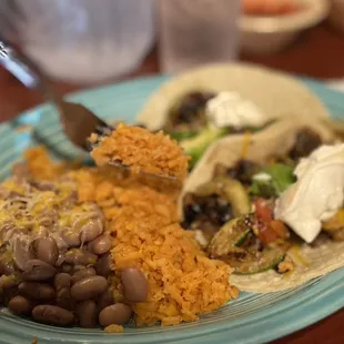 a plate of mexican food