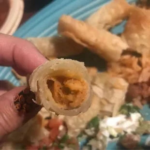 the inside of a burrito