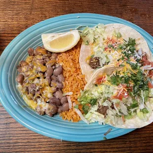 a plate of mexican food