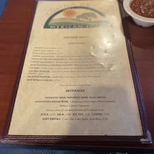 menu