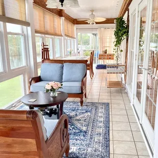 The enclosed back porch from the back doors of the Suite.