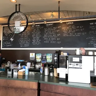 the menu on the wall