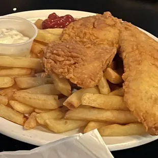 This is the children's fish and chips.  Their kid's meals are amazing also.  They definitely don't slack off on the children's menu.