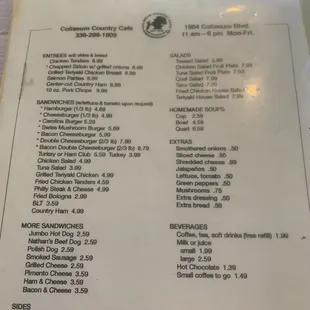 menu