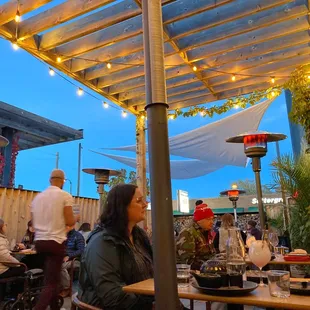 Heaters on the patio for these cool Fall evenings