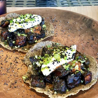 CHARRED EGGPLANT TOSTADA