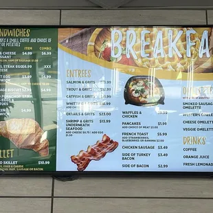 Breakfast menu