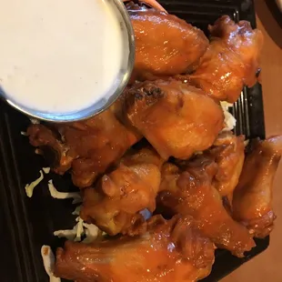 Buffalo wings and bleu cheese