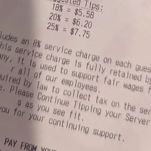 Ridiculous service charge.