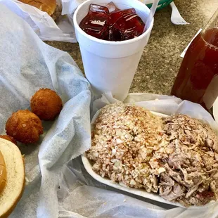 Barbecue plate with Cheerwine.