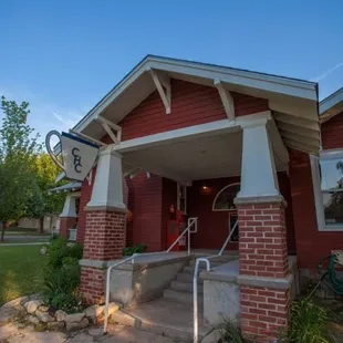 the front of the building