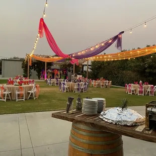Serving appetizers and food for Indian wedding in Fresno.