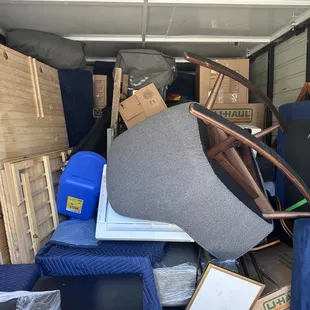 This is after pulling away the first load of boxes against the door.