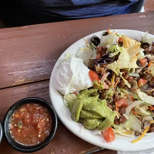 Taco Salad. My husband already crumbled up the shell.