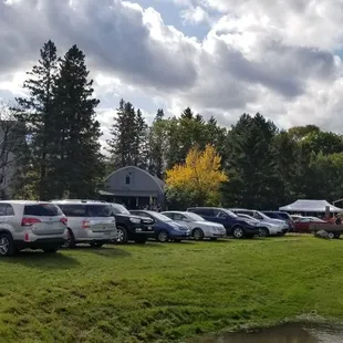 a parking lot full of cars