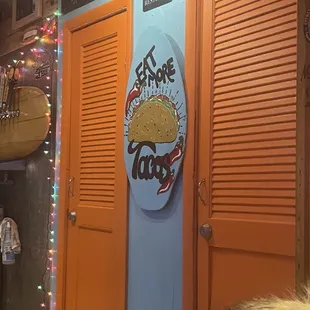 Outside the bathrooms