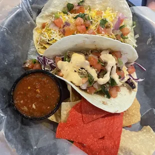 Chicken tacos (the chicken was a little watery)