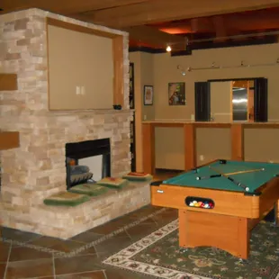 The pool table in our den. Yes, we have a pool table - and a den.