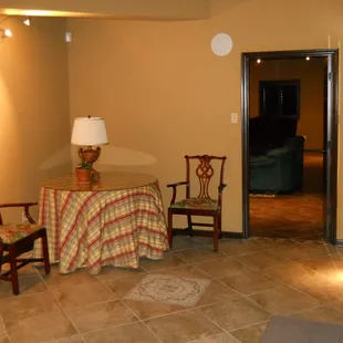 Our entranceway is a pleasant area to sit and wait while parents pick their students up after classes.