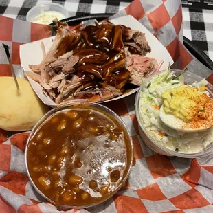 Pulled Pork plate with sides.