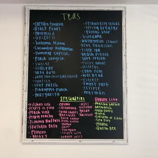 Their impressive tea menu.