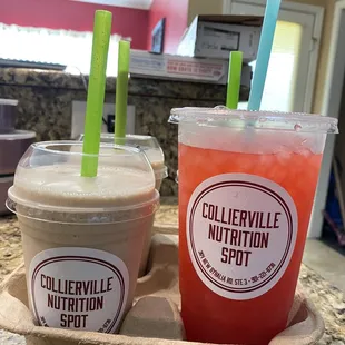 Bahaha Mama tea, cinnamon toast crunch shake (x2), white chocolate snickers shake