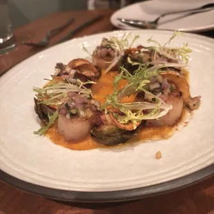 Scallops with Butternut and Brussel Sprouts