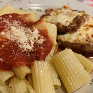 Half of a Eggplant Parmigiana Pasta