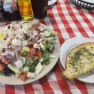 Italian Chop Chop Salad and Garlic Bread