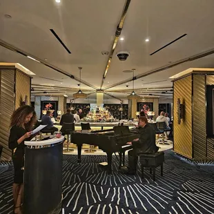 Elegant piano bar at Fountainbleu Hotel