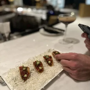 Tuna tartar and espresso martini