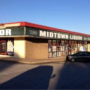 Out front of the store