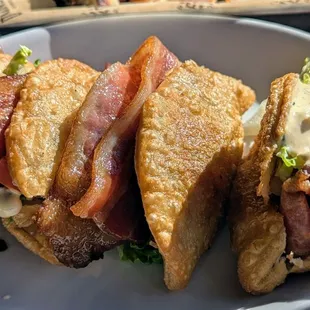 Pierogi BLT tacos