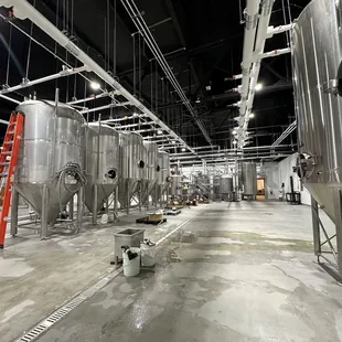 the inside of a brewery