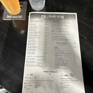menu