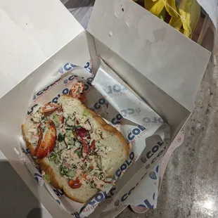 "Maine" style lobster roll, not.