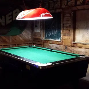 Pool table off on it's own.