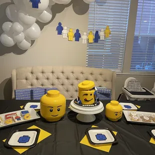 Lego sugar cookies to match the birthday boy's theme.