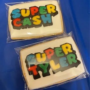 Mario themed custom sugar cookies